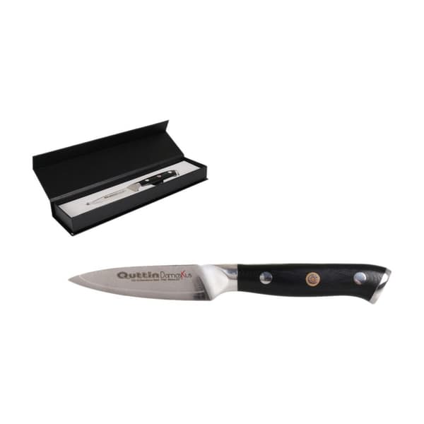 Skalkniv Quttin Damaskus Svart Silvrig Rostfritt stål 9 cm (2 antal)