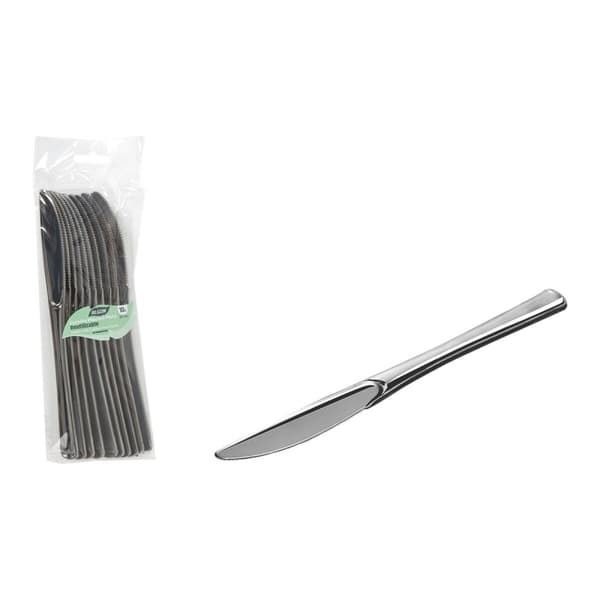 Uppsättning återanvändbara knivar Algon Silvrig Plast 20 cm 10 Delar (24 antal)