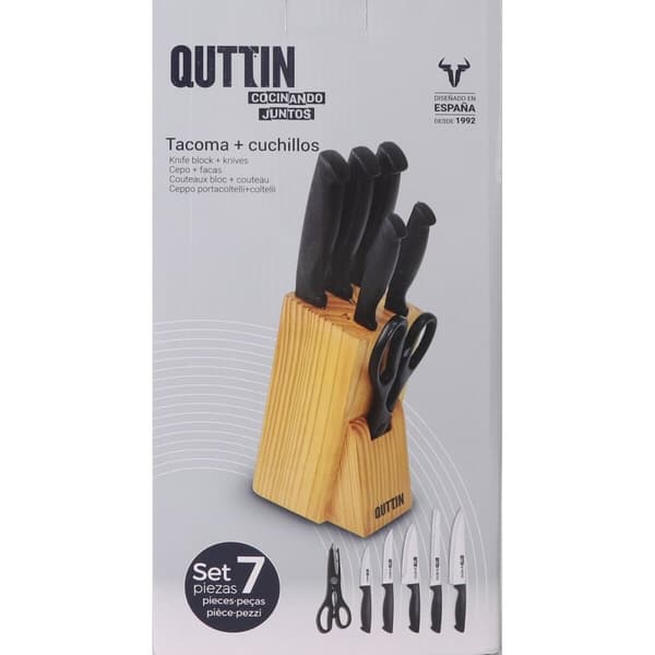 Setti keittiöveitsiä ja teline Quttin Nero Musta 7 Kappaletta (2 osaa)