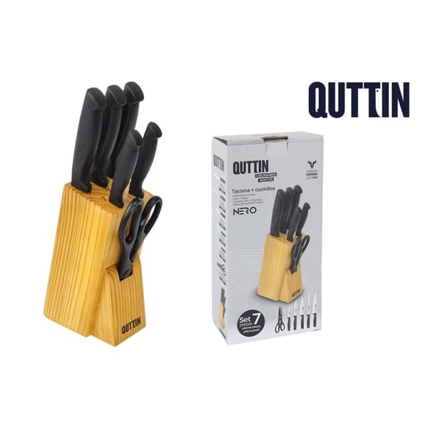Setti keittiöveitsiä ja teline Quttin Nero Musta 7 Kappaletta (2 osaa)