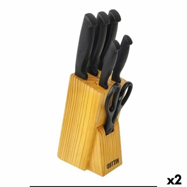 Setti keittiöveitsiä ja teline Quttin Nero Musta 7 Kappaletta (2 osaa)