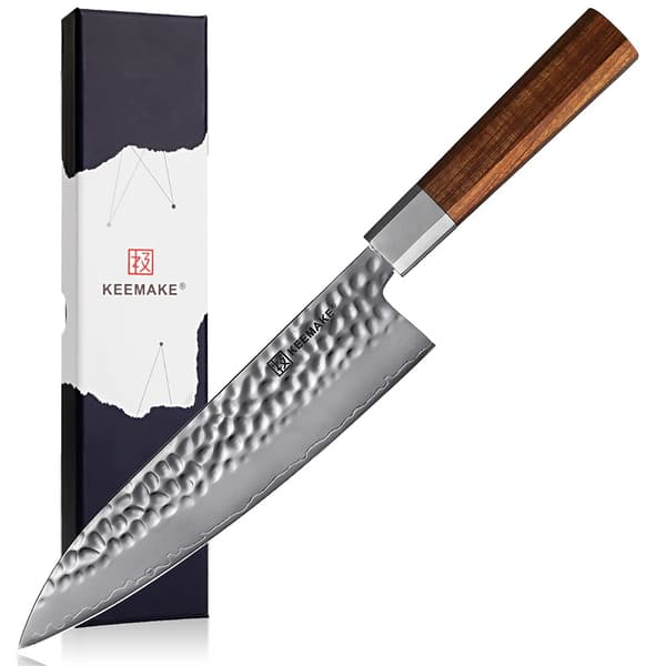 Køkkenknivsæt, 7 tommer Nakiri-kniv, 7 tommer Santoku-kniv, ergonomisk design,8 Tommer Kokkekniv