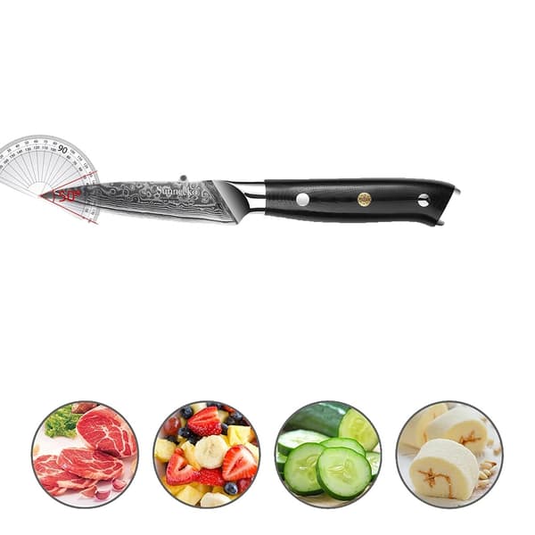 5 Tommer Utility Kniv, Damascus Stål Klinge, Ergonomisk Håndtag,3.5 Tommer Skæremaskine