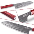 Pikkukuva 4 / 4: Kiritsuke-veitsi, AUS-10 damaskiteräs, ergonominen G10-kahva,8 tuumaa