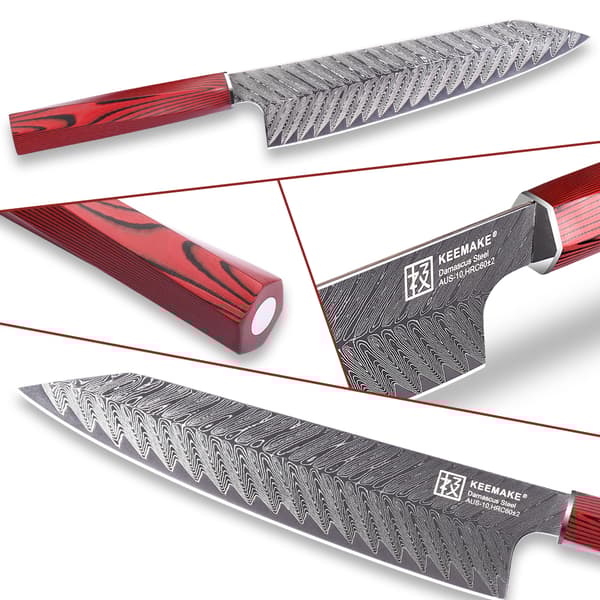 Kiritsuke-veitsi, AUS-10 damaskiteräs, ergonominen G10-kahva,8 tuumaa