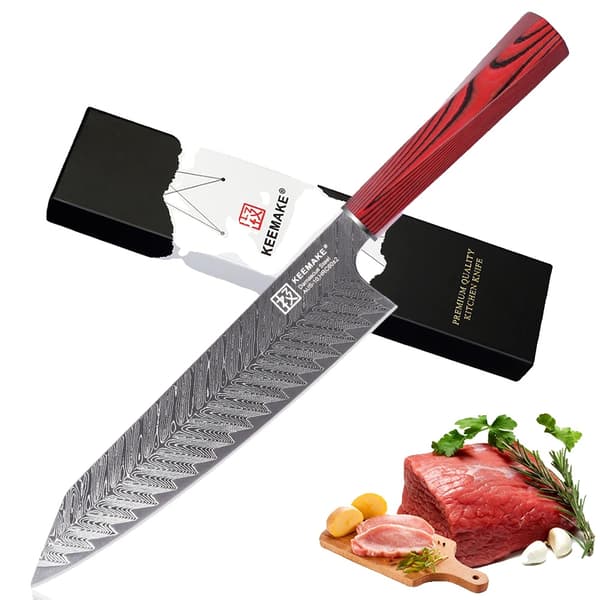 Kiritsuke-veitsi, AUS-10 damaskiteräs, ergonominen G10-kahva,8 tuumaa