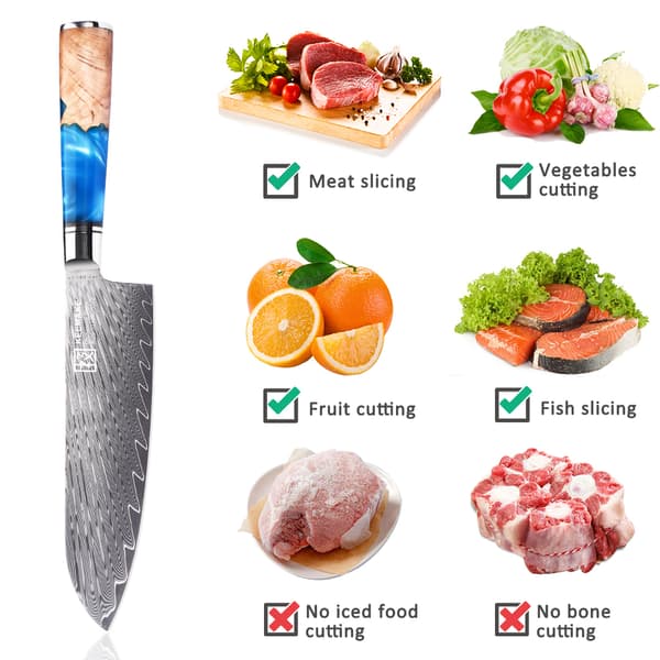 Professionel Santoku Kniv, 18 cm Klinge, Ergonomisk Håndtag,7 tommer