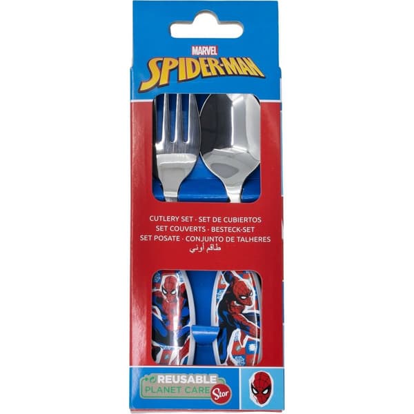 Aterinsetti Spider-Man CZ11342 Ruostumaton teräs Monivärinen 2 Kappaletta