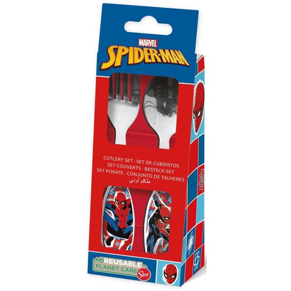 Aterinsetti Spider-Man CZ11342 Ruostumaton teräs Monivärinen 2 Kappaletta