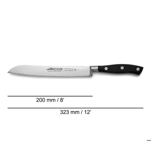 Brödkniv - ARCOS - Riviera - Sågtandad blad 20 cm i NITRUM förkromat stål