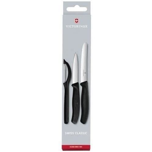 VICTORINOX Set med 3 Swiss Classic grönsaksknivar svart