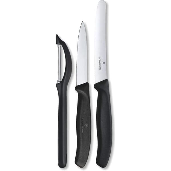 VICTORINOX Set med 3 Swiss Classic grönsaksknivar svart