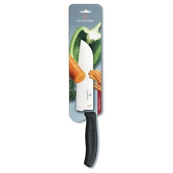 Santoku kniv "Victorinox Swiss Classic", svart fibrox, blad 17 cm