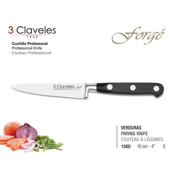 3 claveles 01667 - KVM-OMSKIFTARE - 3 Claveles Ash Forgé Set om 5 Knivar och Saxar med Block i Askträ