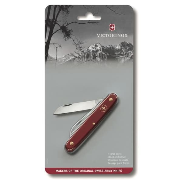 "Victorinox" trädgårdskniv på kort, skaft 10 cm, röd
