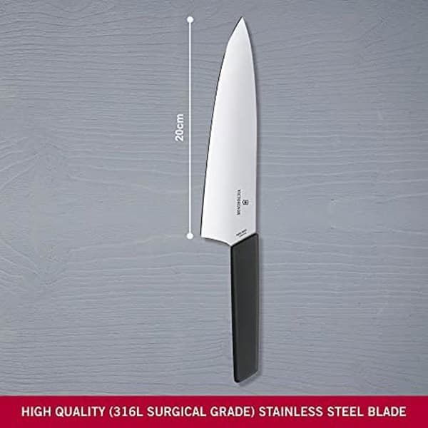 Skärkniv - VICTORINOX - Swiss Modern - Extra Stor Blad - Rostfritt Stål - Svart