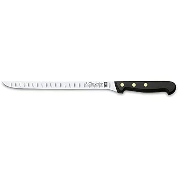 Skinkniv - 3 CLAVELES - Alveolé - 24 cm - Rostfritt stål - POM-handtag