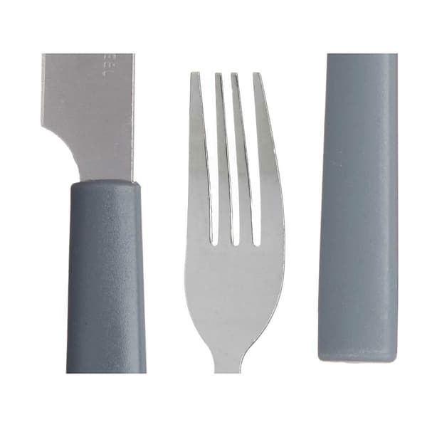 Bestik Sæt Grå Sølvfarvet Rustfrit stål Plastik (6 enheder)
