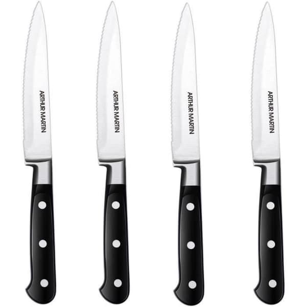 Knivset - ARTHUR MARTIN - AMC1650 - 4 stekknivar - 4 delar - Svart