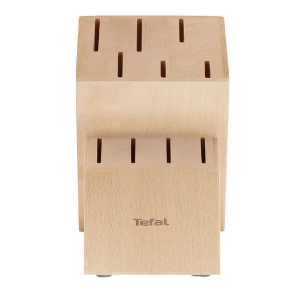 TEFAL Träblock + 10 köksknivar, tyska blad i rostfritt stål, 10 års garanti, Optimal skärpa, Ice Force K232SA04