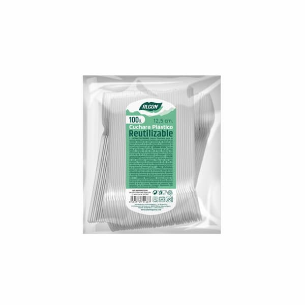 Set med skedar Algon Återanvändningsbar Vit 20 antal 12,5 cm