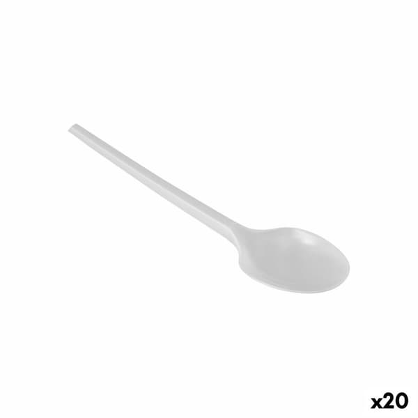 Set med skedar Algon Återanvändningsbar Vit 20 antal 12,5 cm
