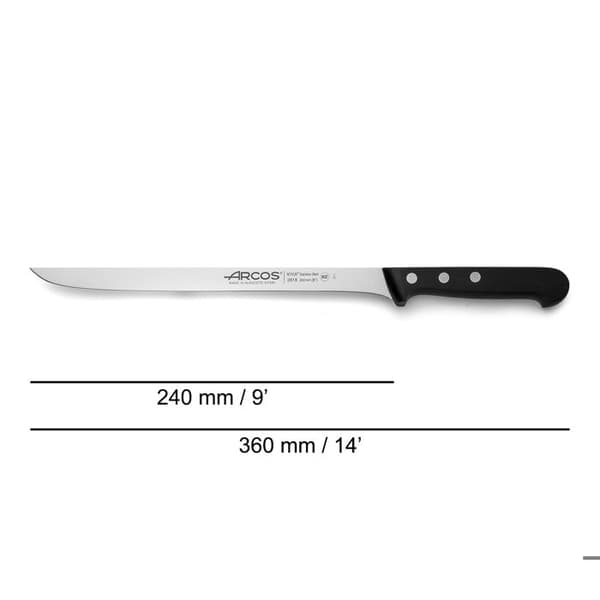 Arcos Universal skinkkniv - 24 cm - Rostfritt stål - Ergonomiskt handtag - Skär