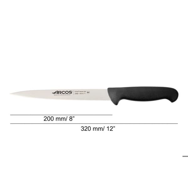 Filékniv Arcos Couleur - Prof 295225 i Nitrum rostfritt stål och mangosvart polypropen ergonomiskt blad och 19 blad