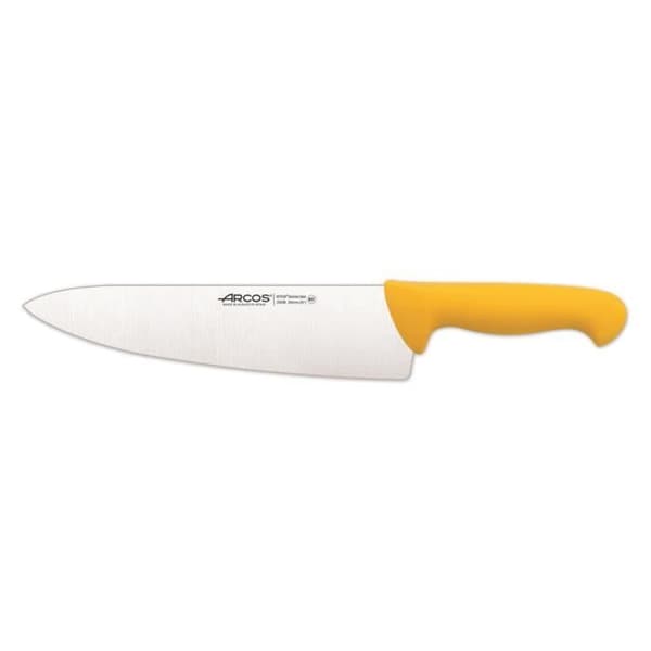 Kockkniv Arcos Color - Prof 290800 i Nitrum rostfritt stål och mangogul polypropen ergonomisk med 25 cm blad,