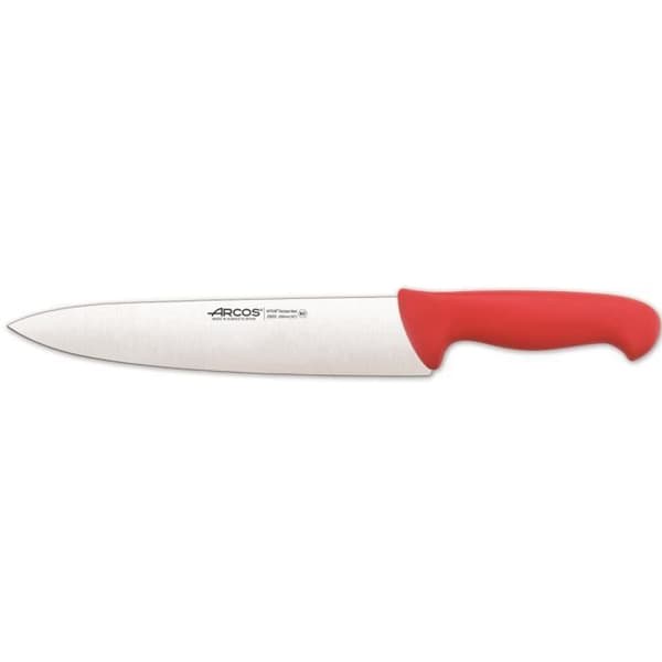 Kockkniv Arcos Color - Prof 292222 i Nitrum rostfritt stål och mangoröd polypropen ergonomisk med 25 cm blad,