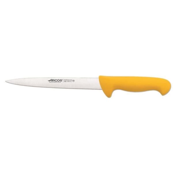Filékniv Arcos Color - Prof 295200 med fickor i Nitrum rostfritt stål och ergonomisk mangogul polypropen med