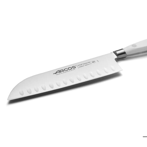 Smidd Santoku kniv honeycomb blad 18cm Riviera White Arcos - Rostfritt stål - Skär