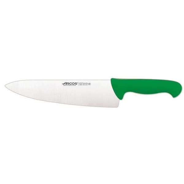Kockkniv Arcos Color - Prof 290821 i Nitrum rostfritt stål och mangogrön polypropen ergonomisk med 25 cm blad,