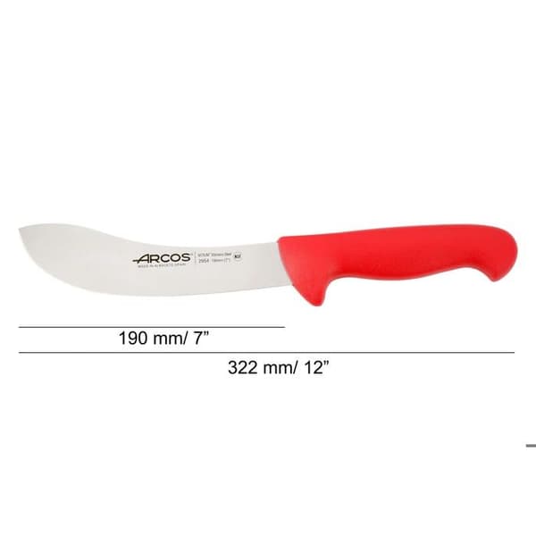 Arcos Color Skin Knife - Prof 295422 i Nitrum rostfritt stål och ergonomisk röd mango polypropen med 19 cm blad,