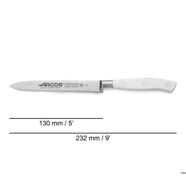 Arcos Riviera Vit timjankniv 232024 från Nitrum Steel, med polyoxymethylene Mango och 13 cm blad i fodral.