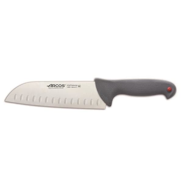 Santoku kniv Arcos Color - Prof 245400 med fickor i rostfritt stål Nitrum och ergonomisk mango polypropen och blad på 18