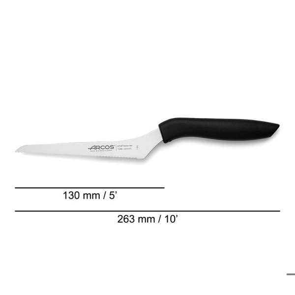 Böjd multifunktionskniv Arcos Nice 134900 i rostfritt stål Nitrum och mango polypropenkniv med 13 cm blad