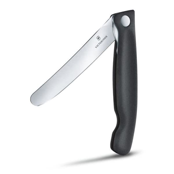 Fällbar kökskniv 11 cm slät blad Victorinox svart