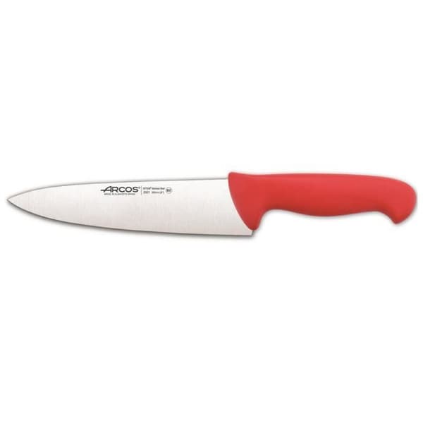 Kockkniv Arcos Color - Prof 292122 rostfritt stål Nitrum och mango ergonomiskt blad i röd polypropen och blad på 20