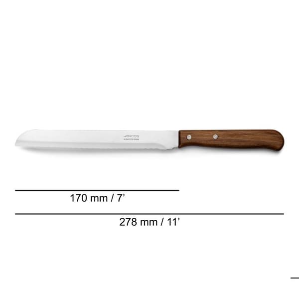 Brödkniv Arcos Latina 101500 i rostfritt stål Nitrum och mango i komprimerat trä med 17 cm blad i låda.