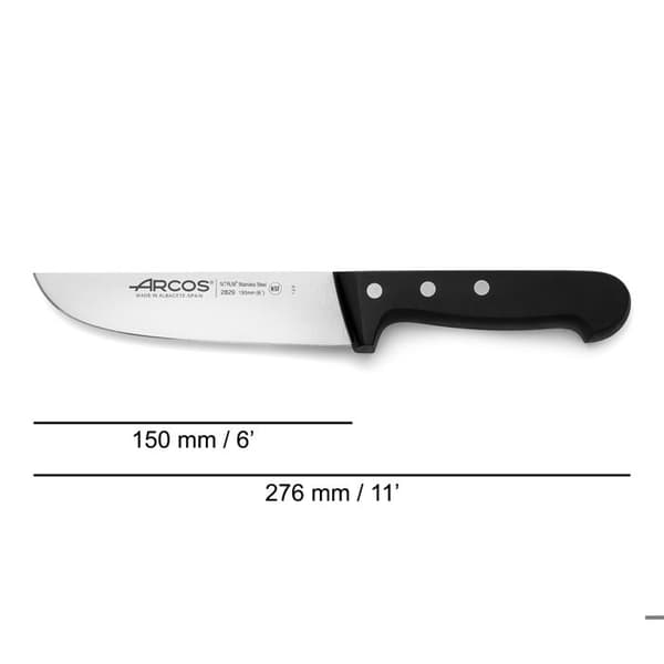 Universal svart handtag Rostfritt stål blad slaktkniv-15cm