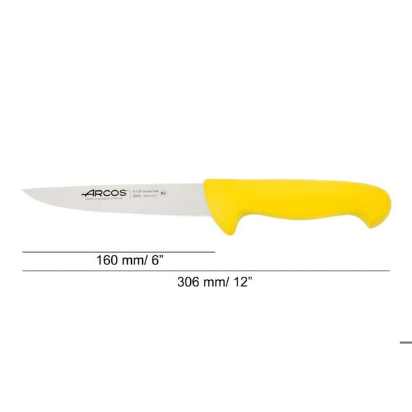 Slaktkniv Arcos Color - Prof 294600 i Nitrum rostfritt stål och mangogul polypropen ergonomisk med blad av