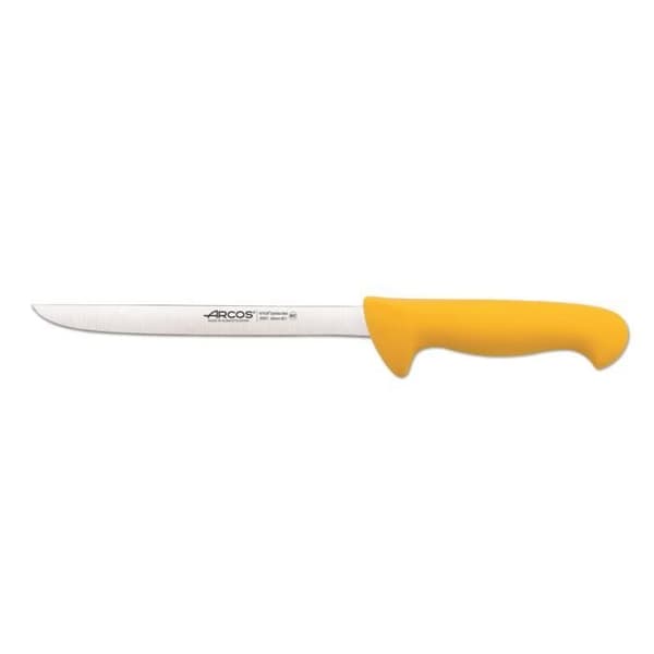 Arcos färgfilékniv - Prof 295100 rostfritt stål Nitrum och mango ergonomiskt blad i gul polypropen och blad på 20