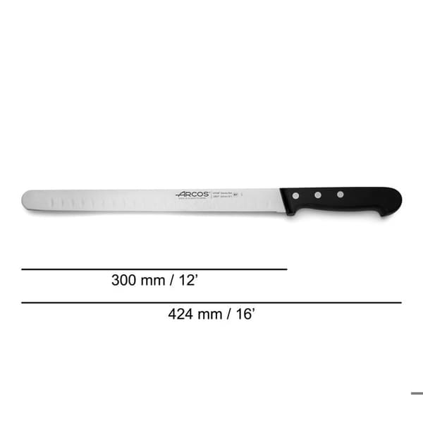 Fiskkniv, 30 cm flexibel, bikakeblad i rostfritt stål, svart handtag Universal-