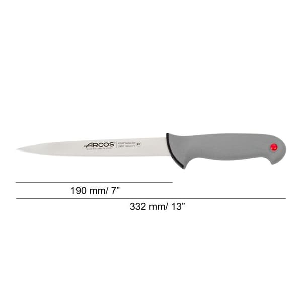Halvflexibel filékniv Arcos Color - Prof 243200 rostfritt stål Nitrum och mango polypropen ergonomisk och blad 19