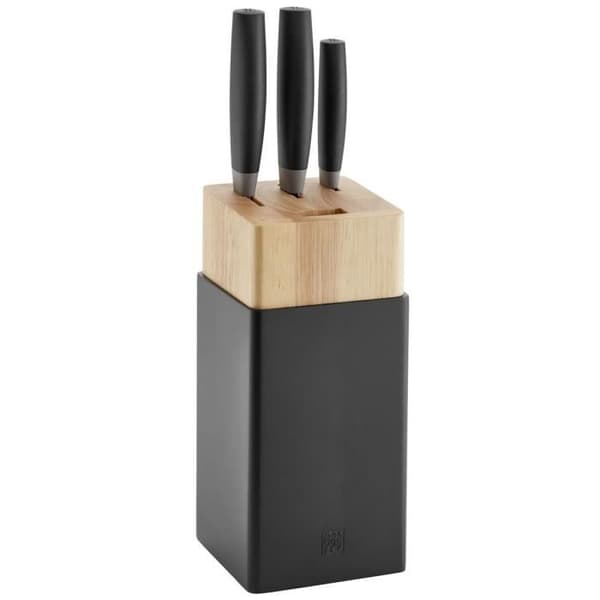 ZWILLING Now S - Knivblock (4 delar) - Rostfritt stål / Gummiträ - Svart