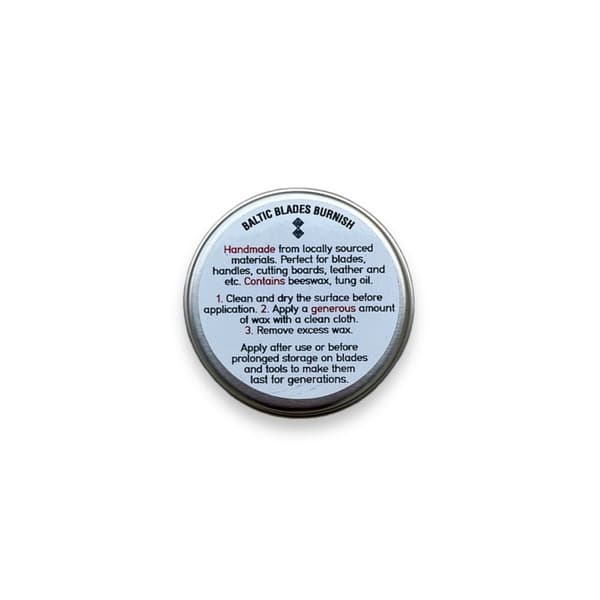 Blaltic Blades Burnish Artisanal -terä- ja puuvaha 20 g Yleisvaha veitsille, nahalle, kahvoille, keittiölaudoille jne.