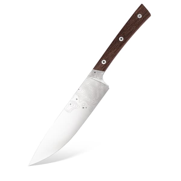 BPS Knives Rosemary Umber Kökskniv - Begränsad upplaga | 5Cr14MoV rostfritt stål träsk ek svart läderslida