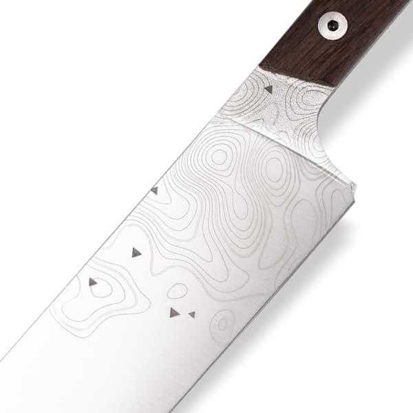 BPS Knives Rosemary Umber Kökskniv - Begränsad upplaga | 5Cr14MoV rostfritt stål träsk ek svart läderslida