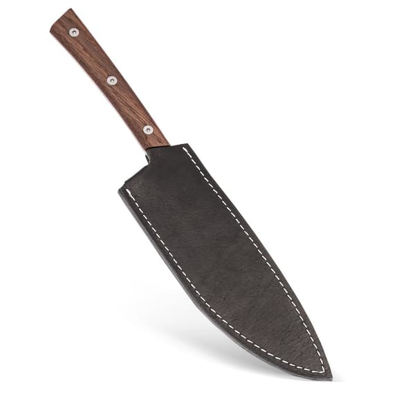 BPS Knives Rosemary Umber Kökskniv - Begränsad upplaga | 5Cr14MoV rostfritt stål träsk ek svart läderslida